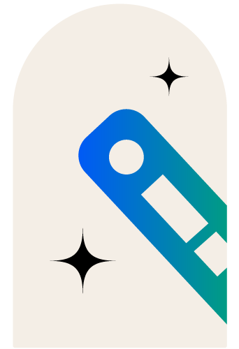 Ilustración de una varita de color azul y verde