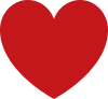 Red solid heart symbol, representing love or affection.”,