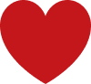 Red solid heart symbol, representing love or affection.”,